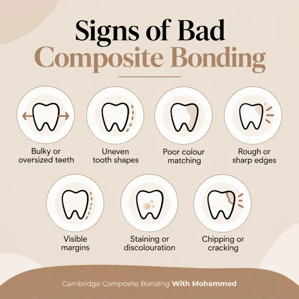 bad composite bonding signs